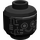 LEGO Schwarz Minifig Kopf mit Silber Roboter (Sicherheitsbolzen) (3626)