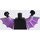 LEGO Black Minifig Torso Jacket with 2 Buttons, Orange Bow Tie and Medium Lavender Arm Wing (973)