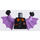 LEGO Schwarz Minifig Torso Jacket mit 2 Buttons, Orange Bow Tie und Medium Lavender Arm Flügel (973)