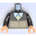 LEGO Schwarz Minifig Torso mit Schwarz Cardigan over Weiß Shirt, mit Schwarz Arme und Light Flesh Hände (973 / 76382)