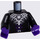 LEGO Schwarz Minifigur Torso mit Silber Spinne Web Kragen (973)