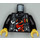 LEGO Svart Minifigur Overkropp med Veste med Tooling, Hodeskalle og Flames (973 / 76382)