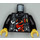 LEGO Zwart Minifig Torso met Veste met Tooling, Skull en Flames (973 / 76382)