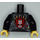 LEGO Zwart Minifig Torso met Veste met Tooling, Skull en Flames (973 / 76382)