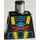 LEGO Black Minifig Torso without Arms with Aquazone Red X and Blue Shark and Yellow Straps (973)