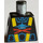 LEGO Negro Minifigura Torso sin brazos con Aquazone Rojo X y Azul Tiburón y Amarillo Straps (973)