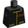 LEGO Black Minifig Torso without Arms with Extreme Team with Red X and Yellow Zipper and Pockets (973)