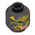 LEGO Schwarz Minifigure Kopf mit Dekoration (Sicherheitsbolzen) (11832 / 13400)