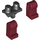 LEGO Schwarz Minifigure Hüften mit Dark rot Beine (3815 / 73200)