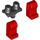 LEGO Schwarz Minifigure Hüften mit rot Beine (73200 / 88584)