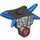 LEGO Schwarz Minifigure Schulter Armor mit Spikes mit rot Skull und Blau Spikes (93056 / 94351)
