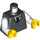 LEGO Schwarz Minifigure Torso mit Schwarz Vest, Blau striped Tie (76382 / 88585)