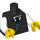 LEGO Black Minifigure Torso with Black Vest, Blue striped Tie (76382 / 88585)