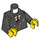 LEGO Schwarz Minifigur Torso mit Jacke mit Zwei Rows von Knöpfe, Airline Logo, Rot Necktie mit Schwarz Arme und Gelb Hände (973 / 76382)