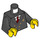 LEGO Black Minifigure Torso with Jacket with Two Rows of Buttons, Airline Logo, Red Necktie with Black Arms and Yellow Hands (973 / 76382)