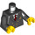 LEGO Black Minifigure Torso with Jacket with Two Rows of Buttons, Airline Logo, Red Necktie with Black Arms and Yellow Hands (973 / 76382)