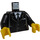 LEGO Black Minifigure Torso with Suit Jacket over White shirt with Black Tie (73403 / 76382)