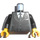 LEGO Schwarz Minifigure Torso mit Suit Jacket over Weiß shirt mit Schwarz Tie (973 / 76382)