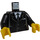 LEGO Black Minifigure Torso with Suit Jacket over White shirt with Black Tie (973 / 76382)