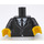 LEGO Zwart Minifiguur Torso met Pak Jasje over Wit Shirt met Zwart Tie en Eén Button (973 / 88585)