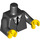 LEGO Black Minifigure Torso with Suit Jacket over White shirt with Black Tie and One Button (973 / 88585)