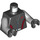 LEGO Schwarz Minifigur Torso mit Zip-Oben Jacke Oder Wetsuit mit Rot Curves (973 / 76382)