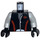 LEGO Black Minifigure Torso with Zip-up Jacket or Wetsuit with Red Curves (973 / 76382)