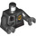 LEGO Negro Minifigura Torso con Zippered Chaqueta con Sheriff&#039;s Parche (Doble cara) (973 / 76382)