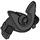 LEGO Zwart Ninja Helm met Gebogen Crest (28679)