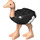 LEGO Zwart Ostrich with White Wingtips (89360)