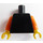 LEGO Black Plain Minifig Torso with Orange Arms and Yellow Hands (973 / 76382)