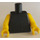 LEGO Zwart Vlak Minifiguur Torso met Geel Armen en Handen (73403 / 88585)