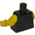 LEGO Schwarz Schmucklos Minifig Torso mit Gelb Arme und Hände (76382 / 88585)