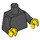 LEGO Black Plain Torso with Black Arms and Yellow Hands (973 / 76382)