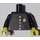 LEGO Black Plain Torso with Black Arms and Yellow Hands with Badge and 5 Buttons Sticker (973)