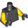 LEGO Schwarz Schmucklos Torso mit Gelb Arme und Schwarz Hände (973 / 76382)