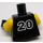LEGO Black Plain Torso with Yellow Arms and Black Hands with Adidas Logo Black No. 20 Sticker (973)