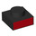 LEGO Schwarz Platte 1 x 1 mit rot Seite (3024 / 49116)