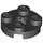 LEGO Black Plate 2 x 2 Round with Axle Hole (with &#039;+&#039; Axle Hole) (4032)