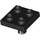 LEGO Black Plate 2 x 2 with Bottom Pin (No Holes) (2476 / 48241)