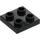 LEGO Noir assiette 2 x 2 avec Trou avec support transversal sur le dessous (10247)