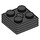 LEGO Noir assiette 2 x 2 x 0.7 avec Ribs (71752)