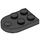 LEGO Black Plate 2 x 3 with Rounded End and Pin Hole (3176)