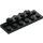 LEGO Svart Plate 2 x 6 x 0.7 med 4 Knotter på Side (72132 / 87609)