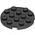 LEGO Schwarz Platte 4 x 4 Runden mit Loch und Snapstud (60474)
