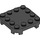 LEGO Black Plate 4 x 4 x 0.7 with Rounded Corners and Empty Middle (66792)