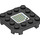 LEGO Black Plate 4 x 4 x 0.7 with Rounded Corners and Empty Middle with 2 Arrows Scanner Code (66792 / 69814)