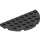 LEGO Schwarz Platte 4 x 8 Runden Hälfte Kreis (22888)