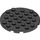 LEGO Zwart Plaat 6 x 6 Ronde met Pin Gat (11213)