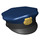 LEGO Black Police Hat with Dark Blue Top and Gold Badge (11474)